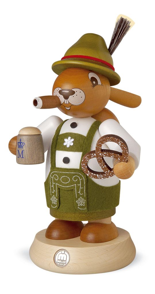 Räucherfigur Räucherhase Bayer farbig groß (BxH):11x18cm NEU