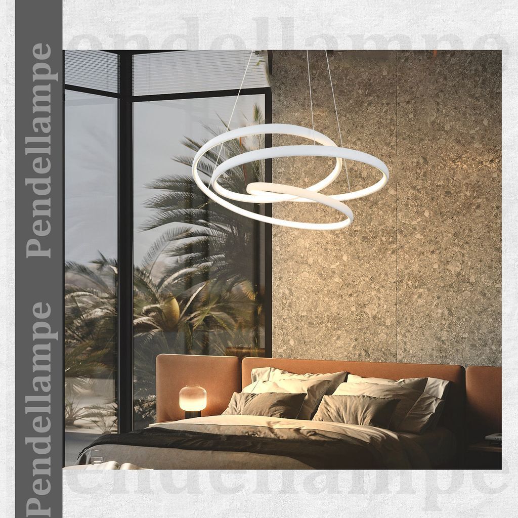 ZMH LED Pendelleuchte Esszimmer Weiß Dimmbar mit Produktbild 7
