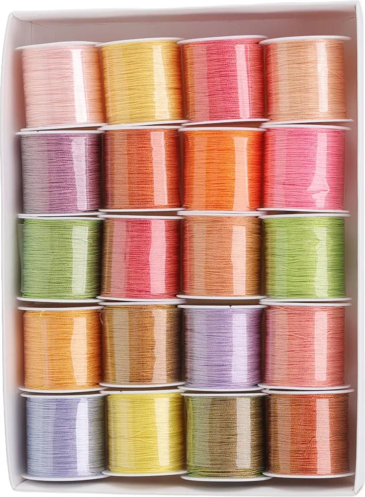 Fil Ciré Robuste 6 Brins 20 Couleurs pour Tissage Bijoux et Macramé DIY
