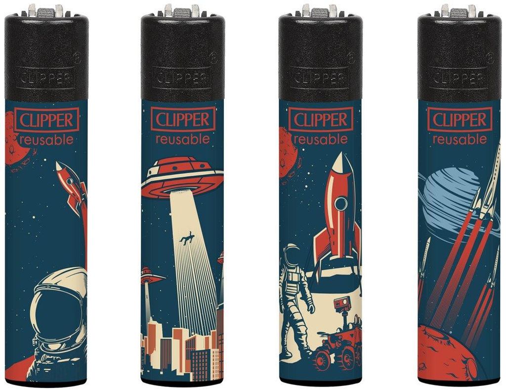Clipper Feuerzeug 4er Set Space #2