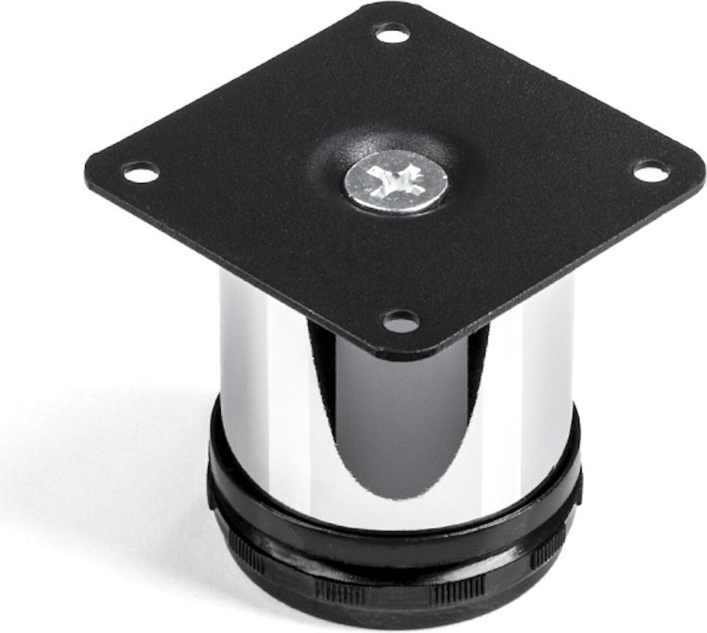 Möbelfuß JIM Schrankfuß Chrom Ø 50 mm / Höhe: 60 mm hohe Belastbarkeit durch extra starke Rohrwandung SO-TECH