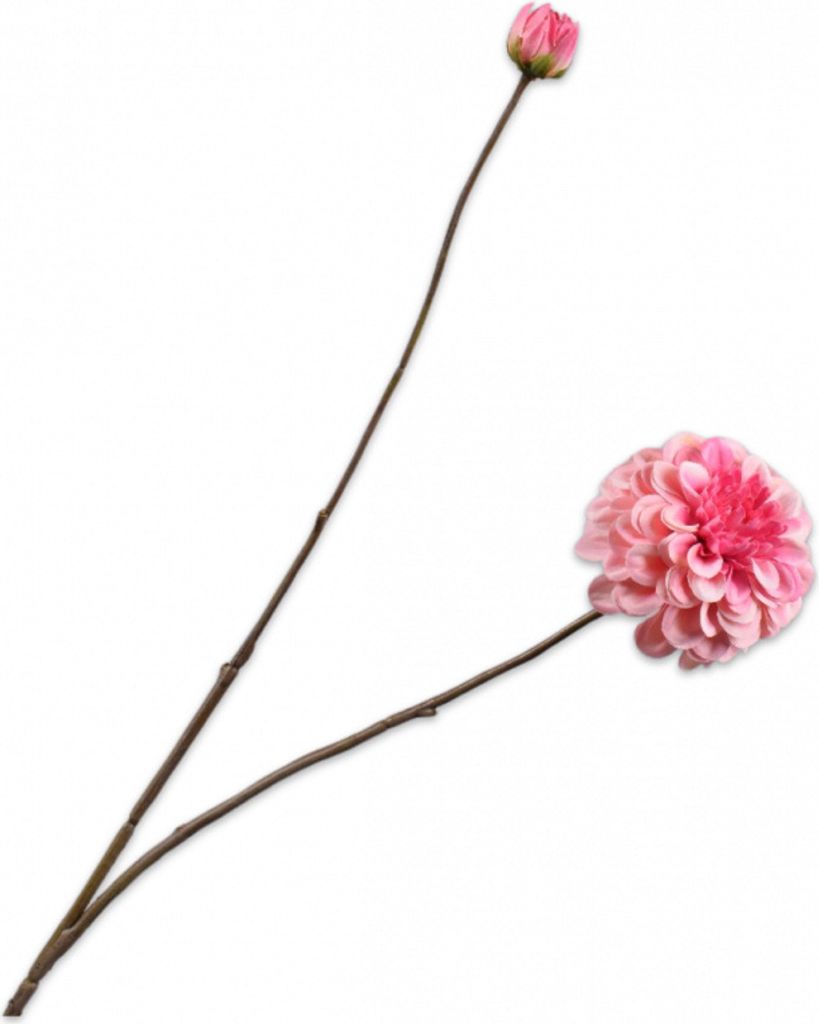 Silk-ka Künstliche Blume – Seidenblume Dahlienzweig rosa 86 cm pro 2 Stück