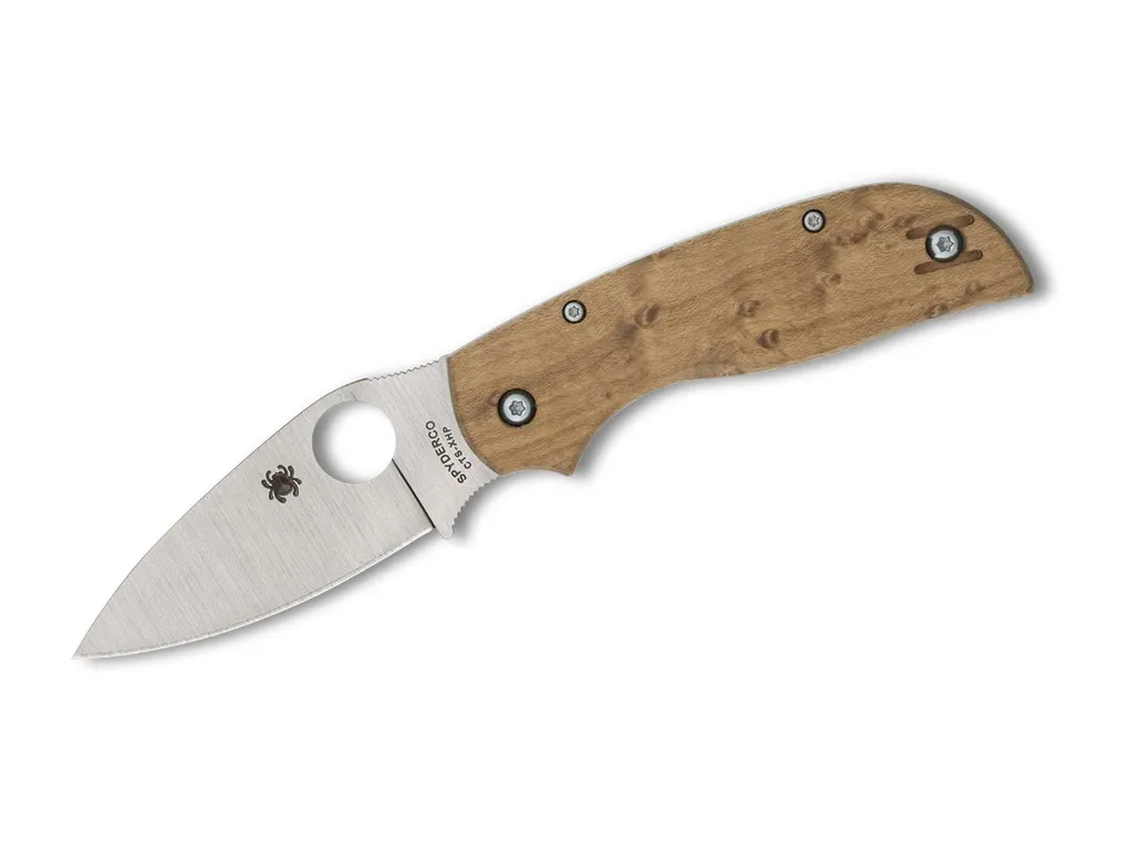 Couteau Pliant de Gentleman Spyderco Chaparral en Bois d'Érable Précieux