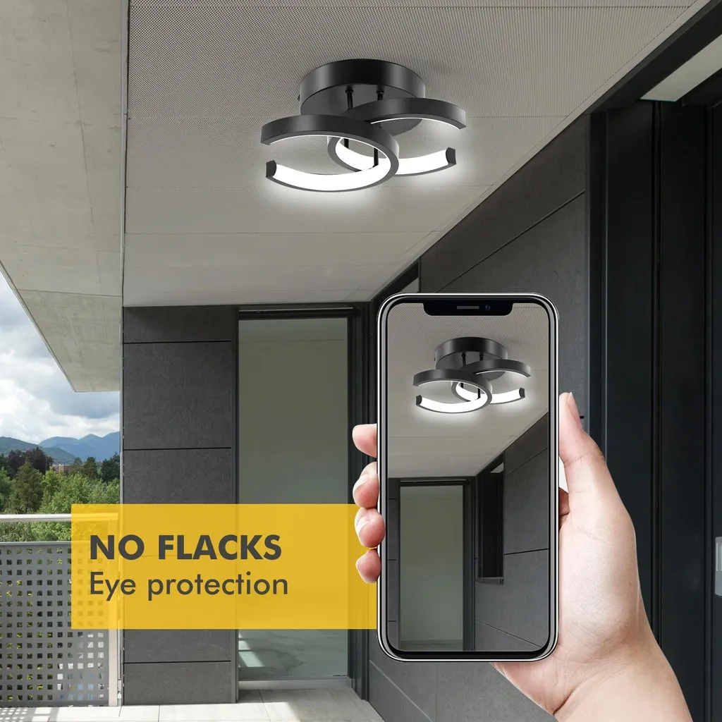 Luminaire Plafonnier LED Design Moderne - Éclairage Variable Noir et Blanc - 4
