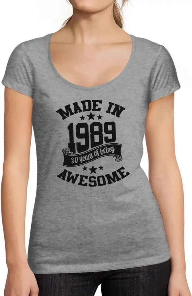 Damen Grafik T-Shirt Hergestellt 1989 – 1989 – Geschenk 35. Geburtstag Jahrestag 35 Jahre Jubiläum 35 Jährige Frau Jahrgang 1989 Kurzarm