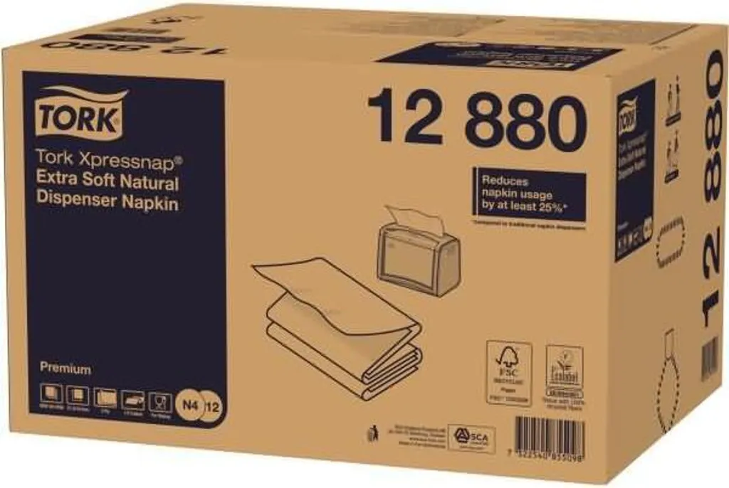 Serviettes N4 Anti-Gaspillage Extra Soft Naturelles - 8000 Feuilles 2 Plis