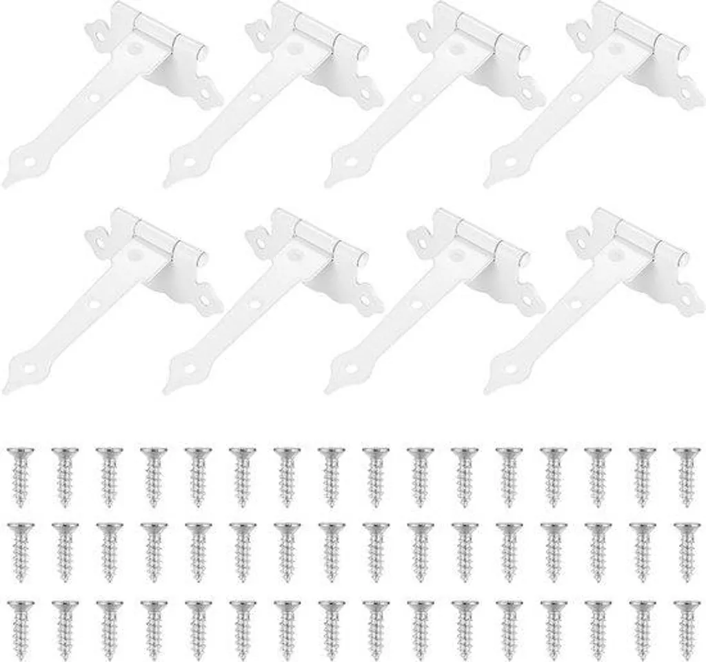 Allecto Premium 8 Charnières en T 120cm pour Portes Bois avec 48 Vis