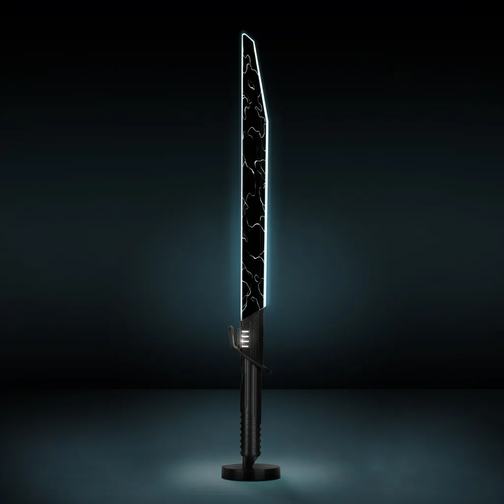 Ukonic Lampe Sabre Noir LED - Éclairage Star Wars avec pied noir