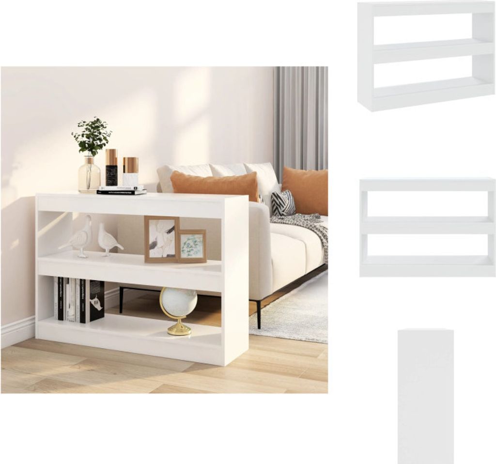 vidaXL Bücherregal/Raumteiler Weiß 100x30x72 cm - Bücherregale & Bücherschränke