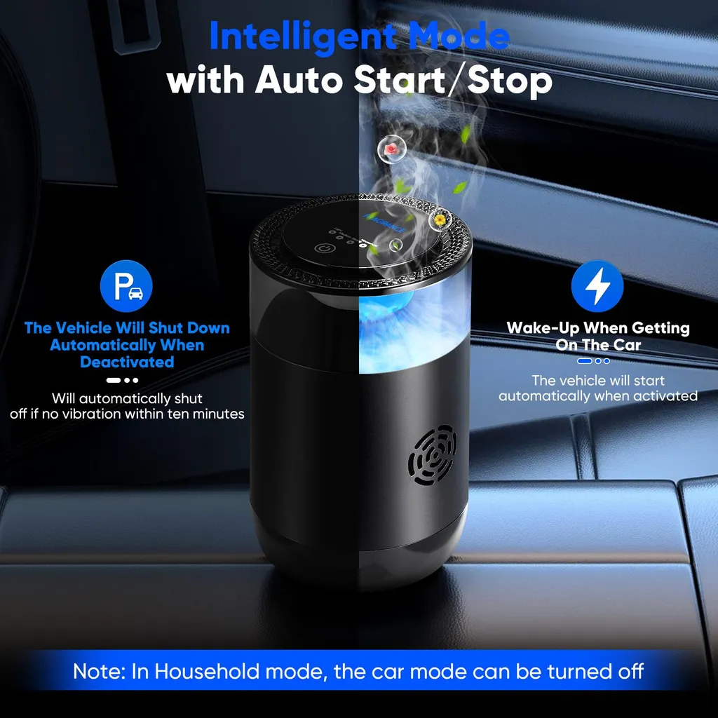 Diffuseur de parfum voiture nano-nébulisation noir avec arrêt auto - 7