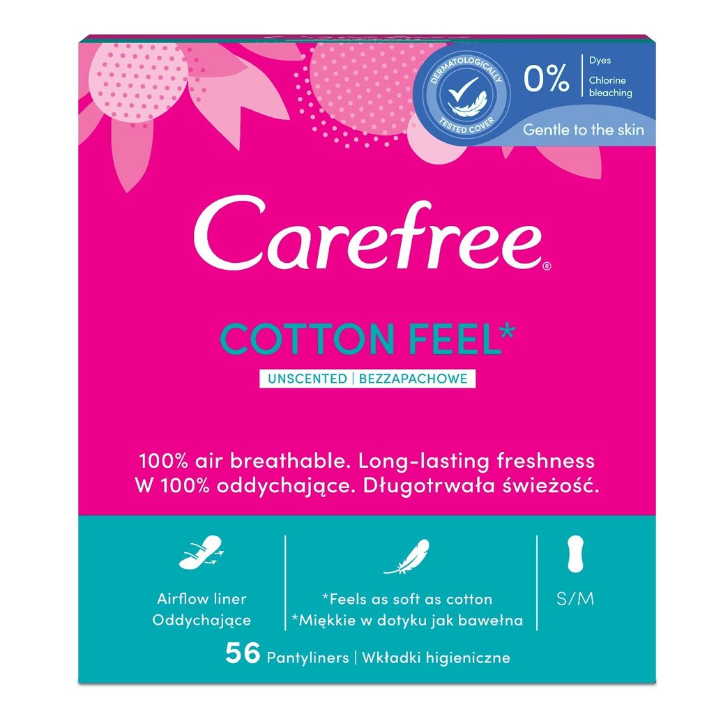 Carefree Baumwoll-Flies Slipeinlagen Normal, 56 Stück Produktbild 