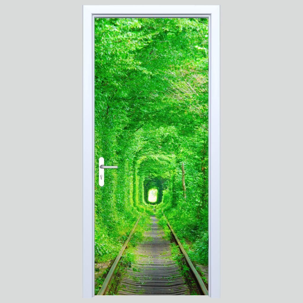 Stofftüraufkleber Alte Spuren im Wald 351PD