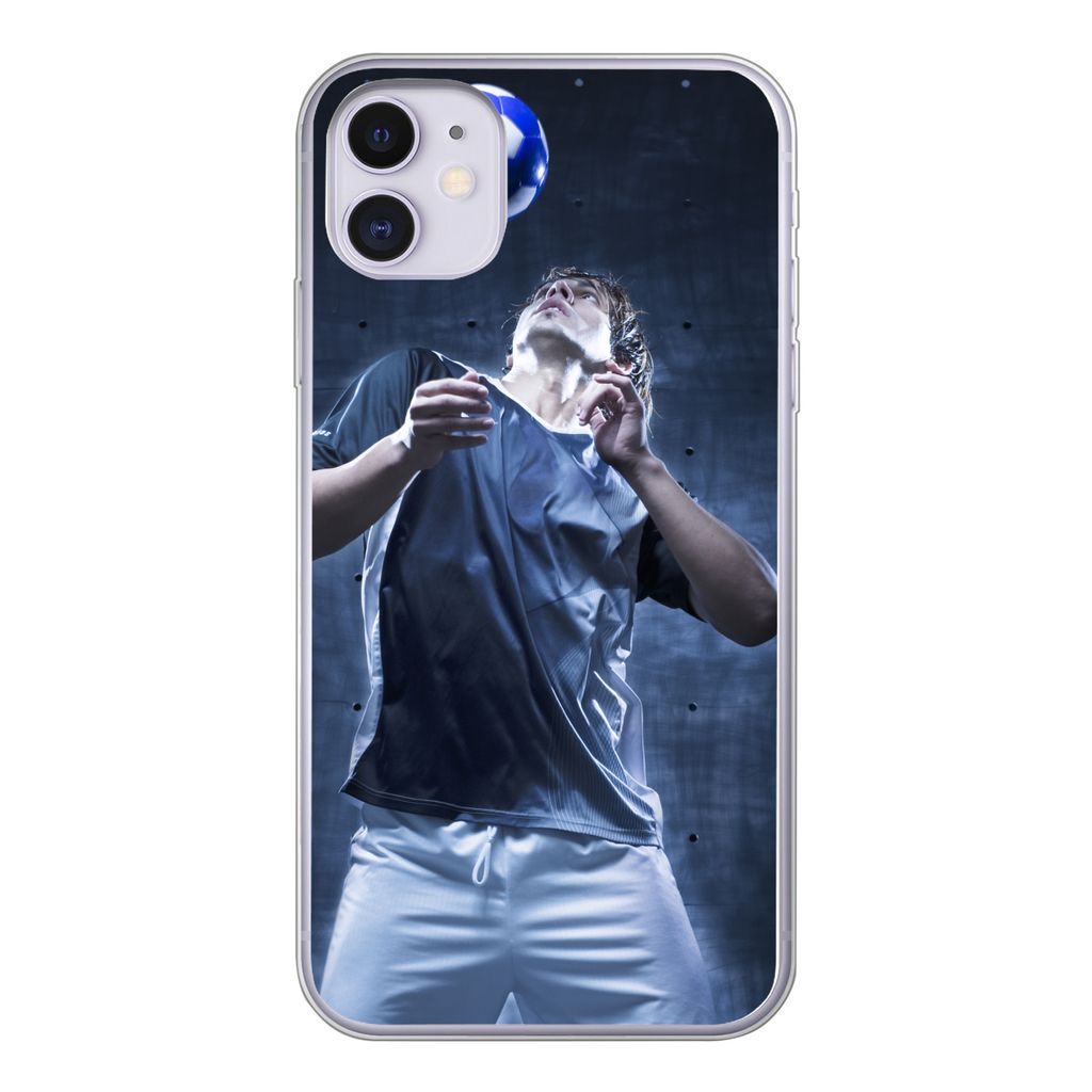 MuchoWow Handyhülle Schutzhülle Hülle für iPhone 11 Hochbegabter Fußballer Silikon Softcase Handy Hülle - Handytasche