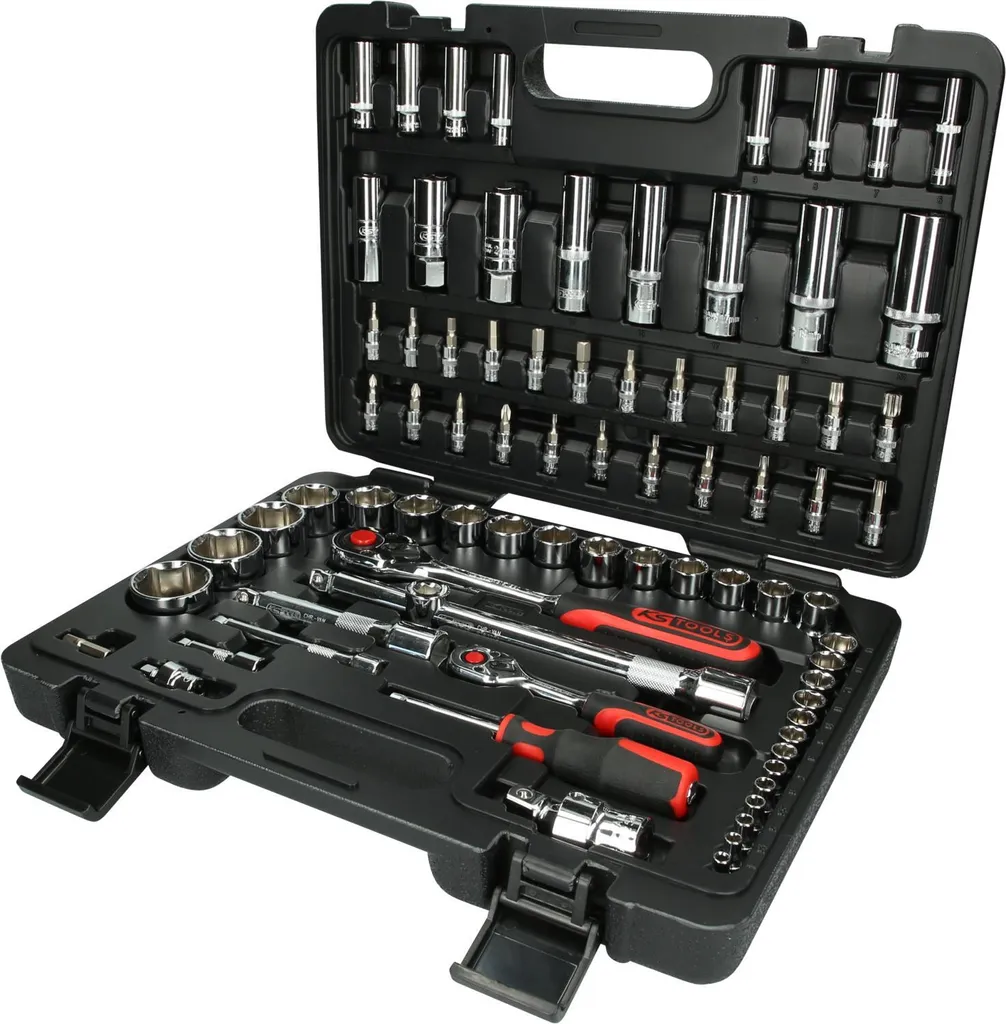 Coffret de douilles et cliquets 1/4" 1/2" KS TOOLS 78 pièces CHROMEplus
