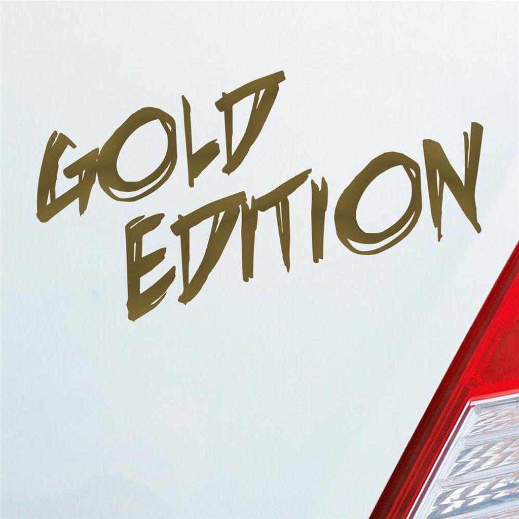 Auto Aufkleber Gold Edition Auto Car Tuning 15x7 cm Gold Sticker Heckscheibenaufkleber