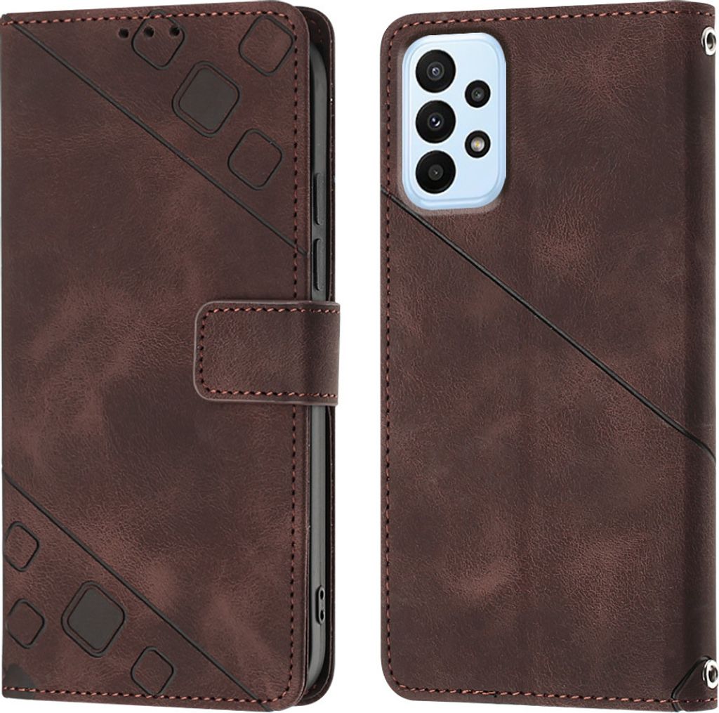 Hülle für Samsung Galaxy A52S 5G/A52 5G/A52 Prägung Flip Leder Brieftasche Schutzhülle mit Ständer Braun