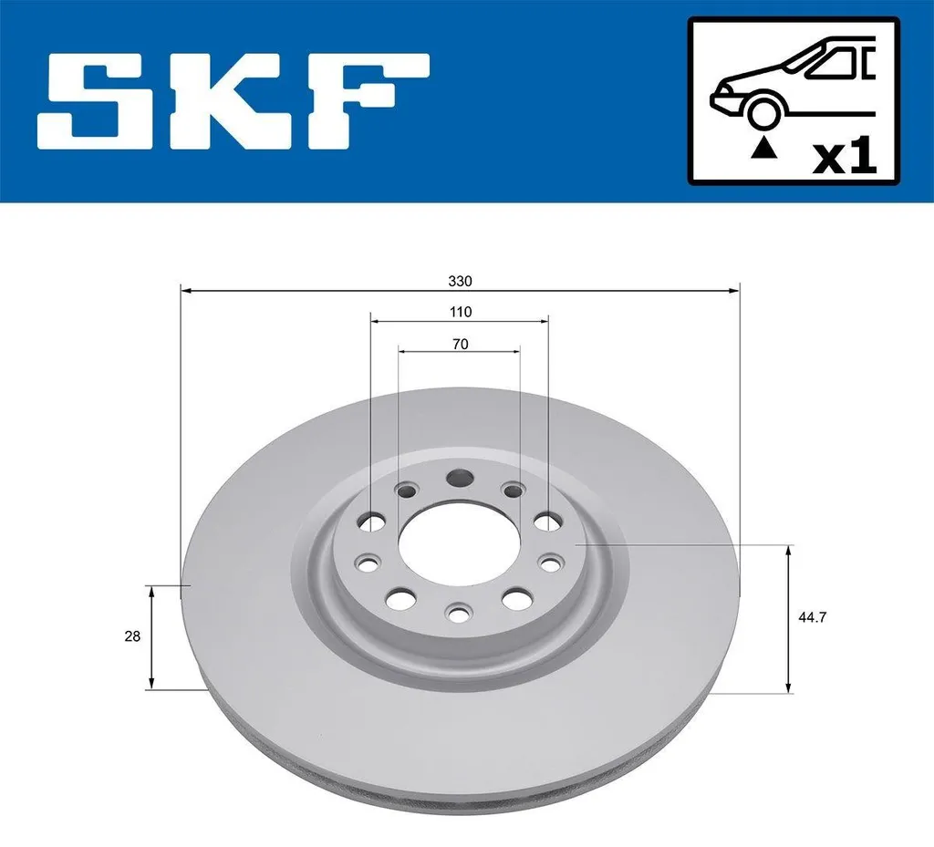 Disque de frein SKF 330 mm VKBD 81396 V1 haute résistance thermique Giulia