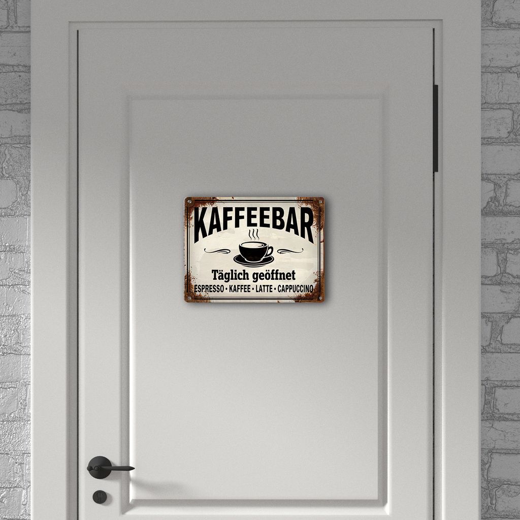 Kaffeebar Metallschild XL in 21x28 cm im Vintage-Stil Produktbild 6