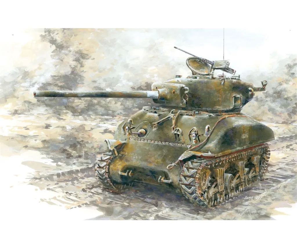 Maquette Char M4A1(76)W 1:35 Finition Réaliste Sans Défaut Opération Cobra