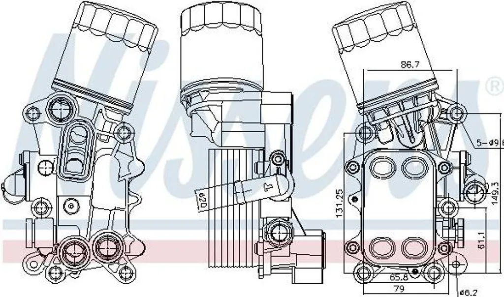 Échangeur thermique huile moteur 04B115389B Nissens pour Seat Ibiza et Toledo