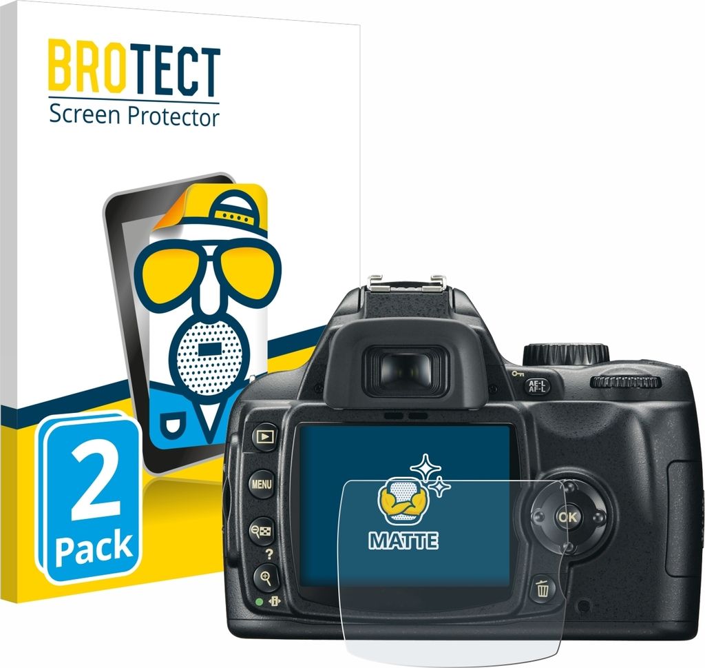 2x BROTECT Schutzfolie für Nikon D60 Displayschutz Produktbild 