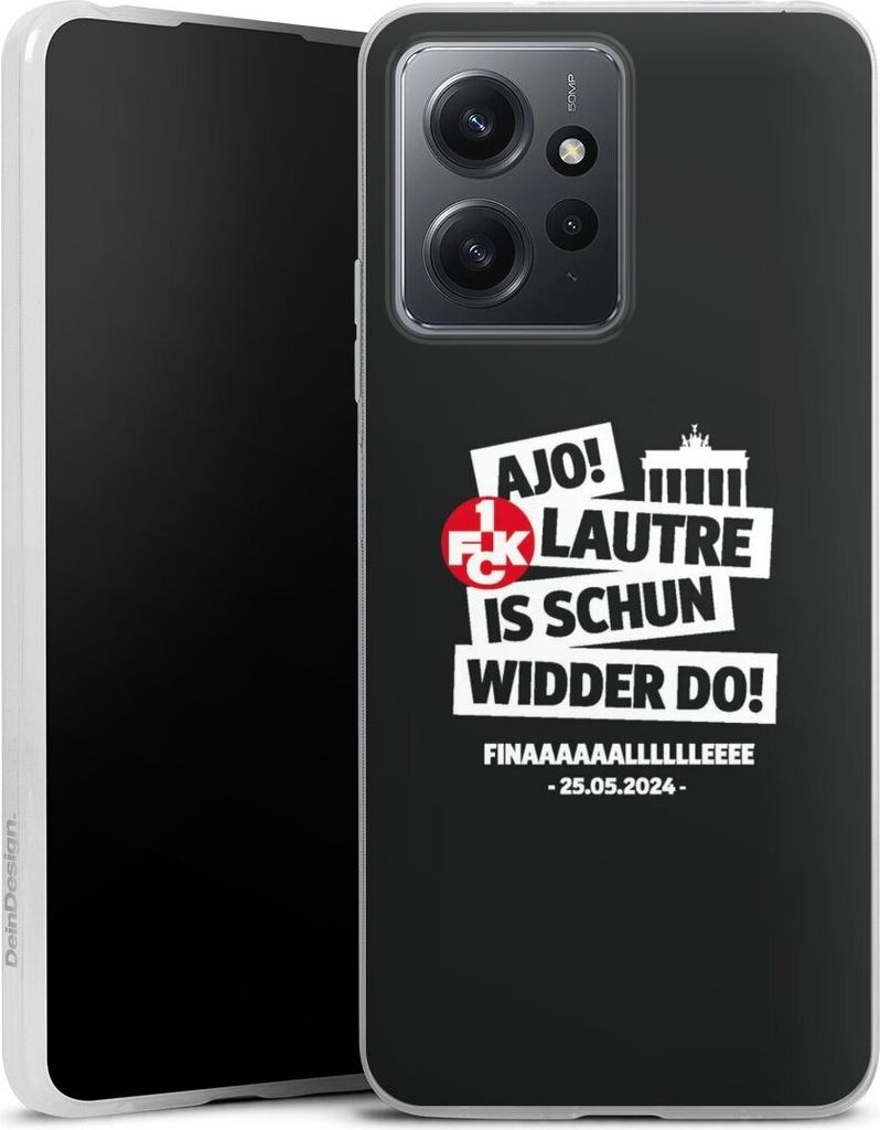 DeinDesign Slim Hülle für Xiaomi Redmi Note 12 4G Silikon Case Ultra Dünn Handyhülle 1. FC Kaiserslautern 1. FCK Pokal Finale 2024