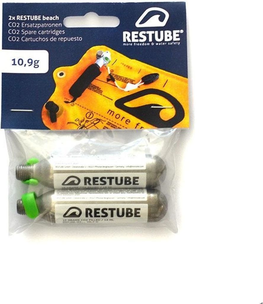 Restube CO2 Ersatzpatronen 6 x 10,9g für Restube beach & Restube kids