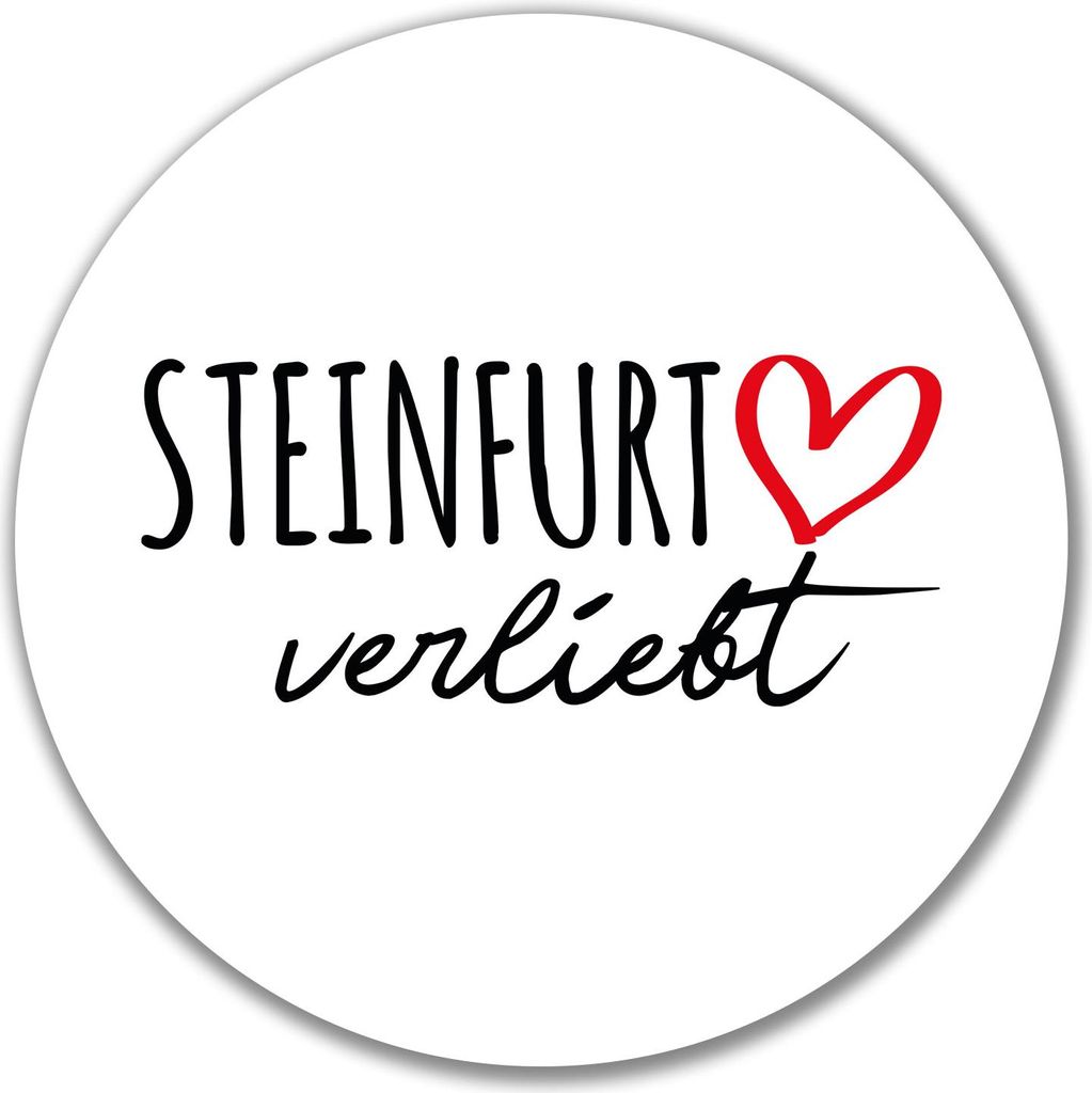 Huuraa Aufkleber Steinfurt verliebt 10cm rund Sticker Geschenkidee