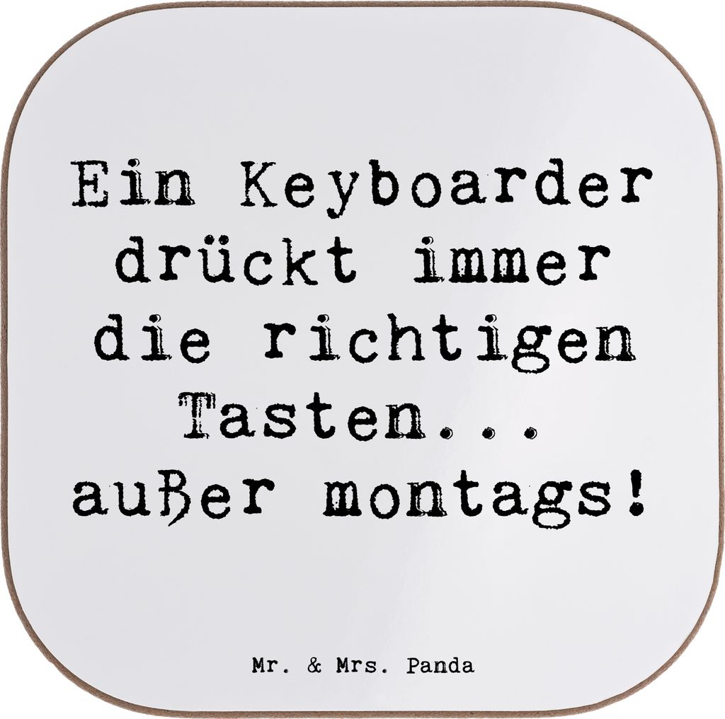 Mr. & Mrs. Panda Tischuntersetzer Spruch Keyboarder Fehler - Weiß - Geschenk, bieruntersetzer, Untersetzer für Gläser, gläseruntersetzer, Tasse...