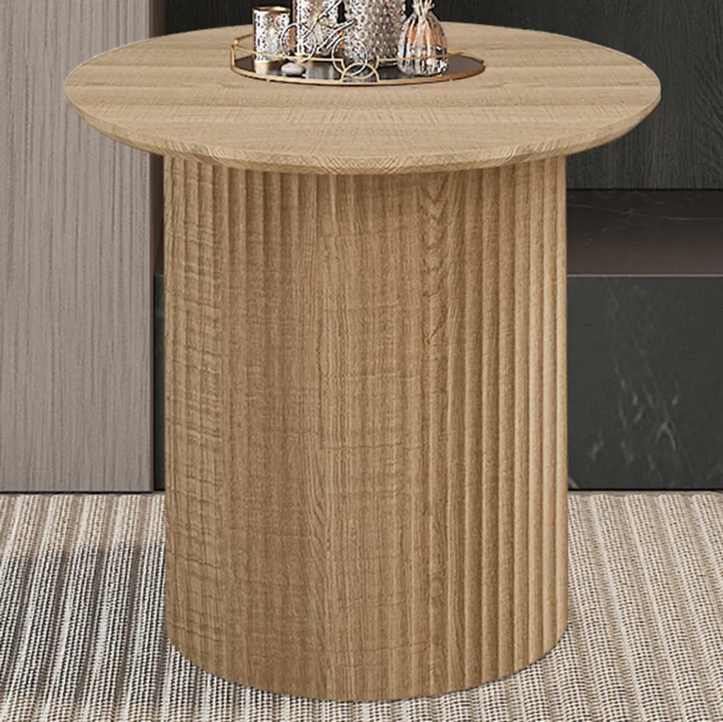 Petite table basse Lagos Ø50 cm robuste en chêne pour salon moderne - 2