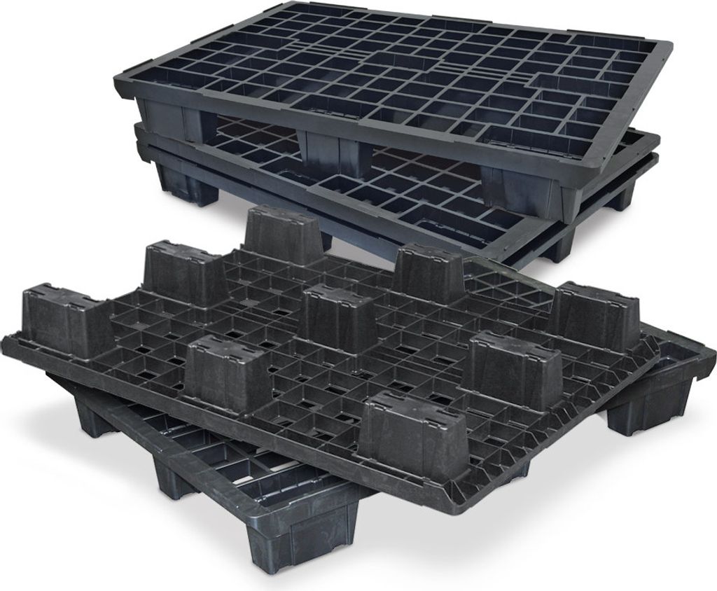 5x Leichtpalette im Euromaß, schwarz, LxBxH 1200 x 800 x Produktbild 