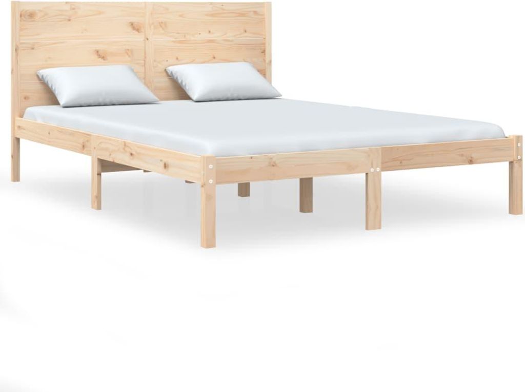 vidaXL Massivholzbett 135x190 cm