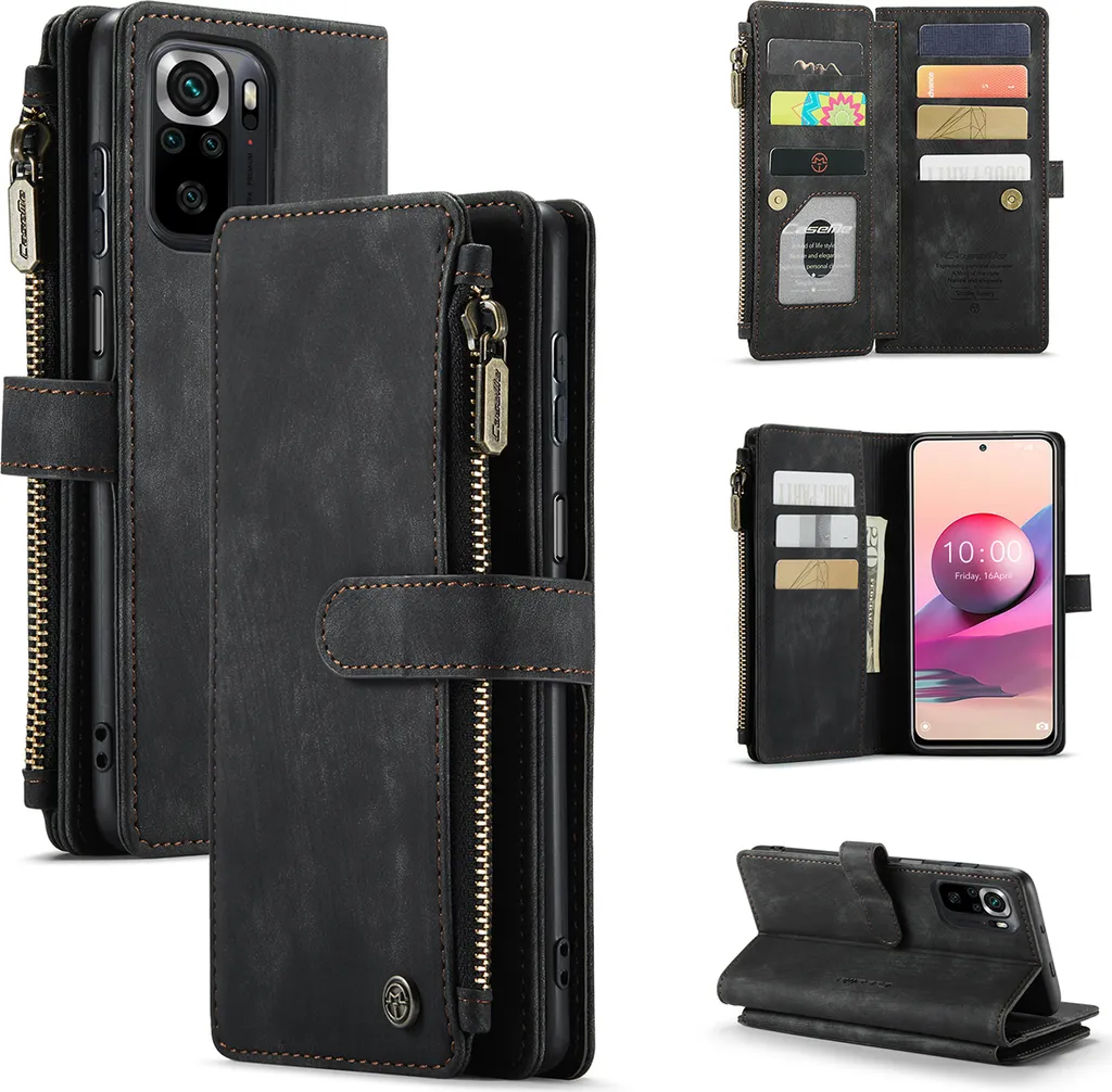 KANVOOS Cover per Xiaomi Redmi Note 10 4G / Redmi Note 10S, Cover a Libro Portafoglio in Pelle PU [Porta Carte] [Magnetica], Antiurto Flip Case Custodia per Redmi Note 10 4G