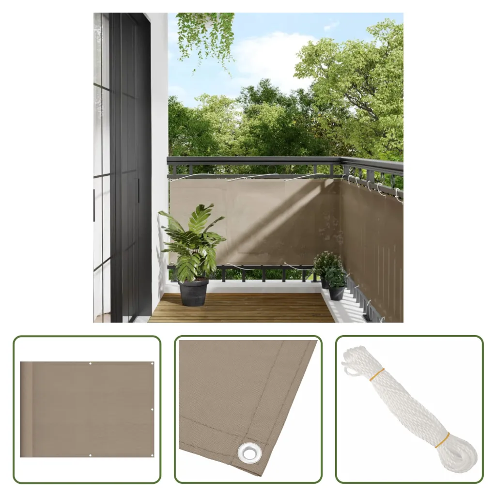 Protezione Balcone Tortora 75x1000 cm Oxford | Privacy e Resistenza