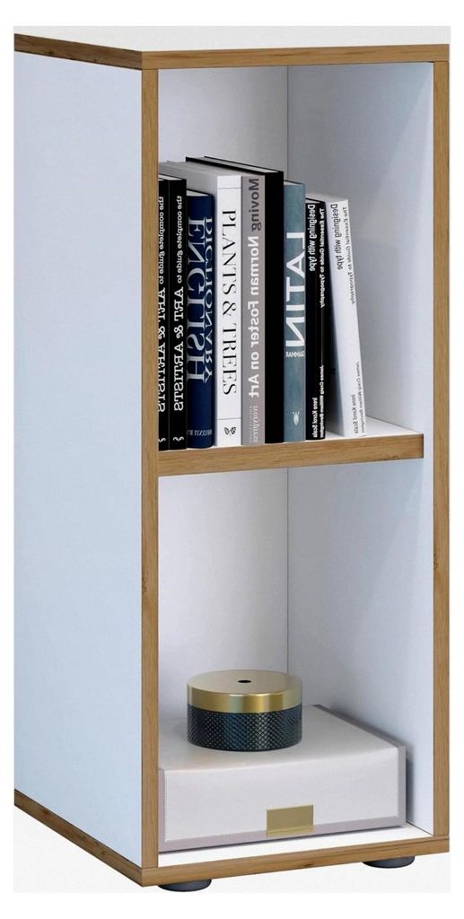 Stehendes Holzregal | platzsparender Aktenschrank | Maße ca. H. 74 x B. 30 x T. 33 cm | Elegantes Regal | Büroregal – Salia 2-fach B. 30 cm
