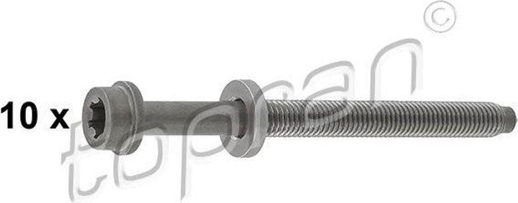 TOPRAN 109 547 Zylinderkopfschraubensatz OE 06A103384CS kompatibel mit Transporter V, Touran, Sharan, Polo 6V, Passat 3C, Passat 3B, New Beetle, Je...