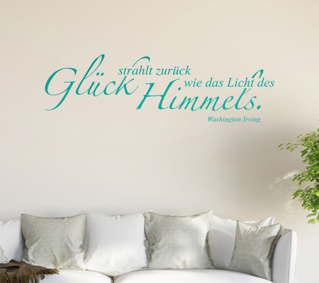 Glück strahlt zurück ... Wandtattoo in 6 Größen - Wandaufkleber Wall Sticker - Dekoration, Küche, Wohnzimmer, Schlafzimmer, Badezimmer