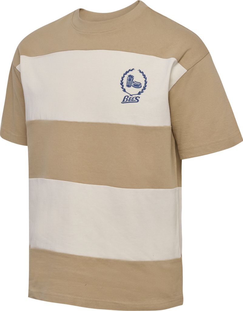 Hummel Hmlloose T-Shirt S/S Bees Stripe - tofu/cornstalk, Größe:XXL