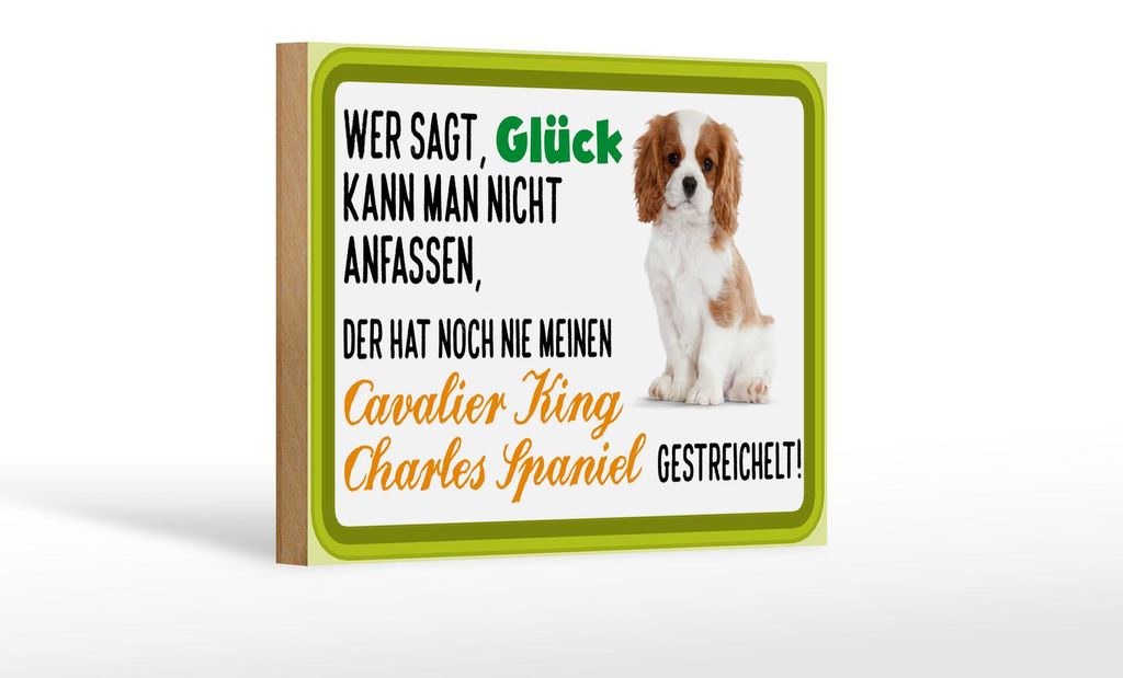 Holzschild Spruch 18x12cm Cavalier King Charles Spaniel