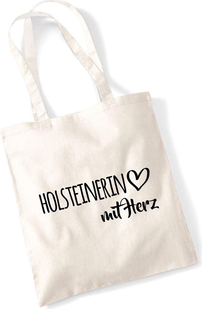 Huuraa Jutebeutel Holsteinerin mit Herz 10 Liter Natural Baumwolle Tasche Geschenkidee