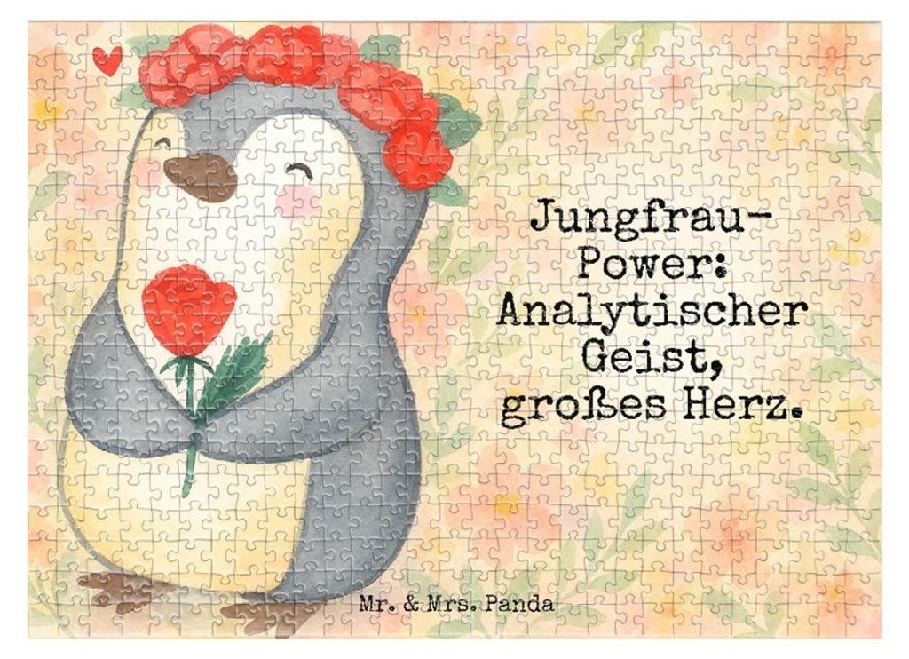 Mr. & Mrs. Panda Puzzle Jungfrau Astrologie Design 551 Teile - Weiß - Geschenk, 1500, Puzzlespiel, 2000, Sternzeichen, Geschenke für Frauen, Gebu...