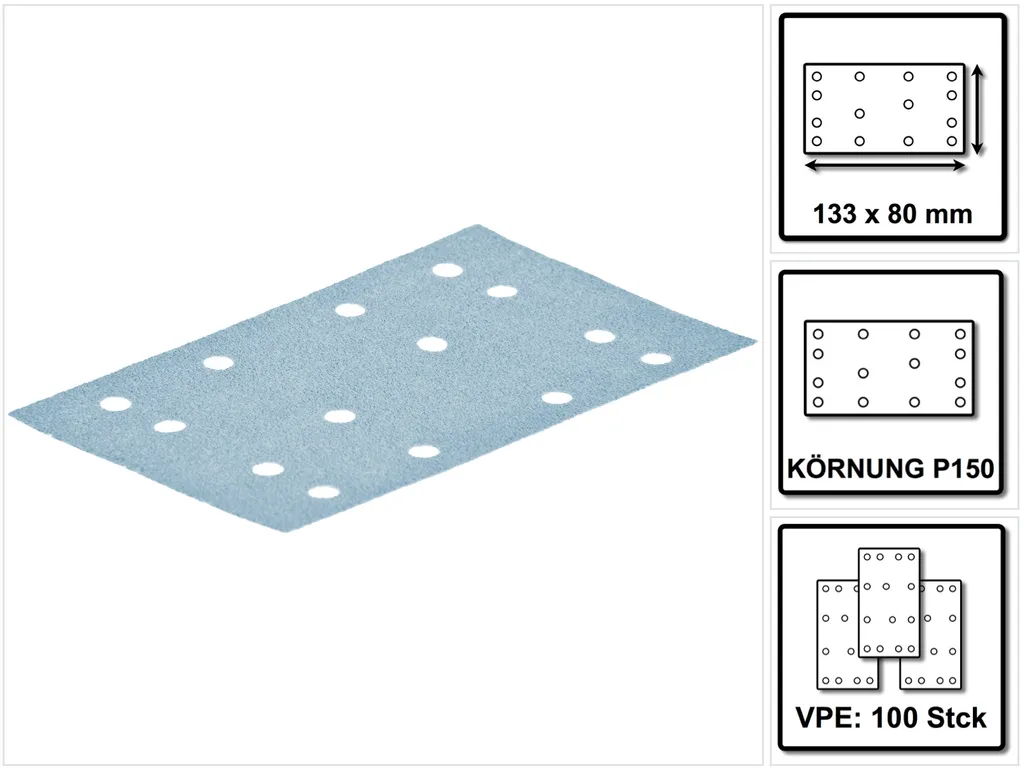 Festool Abrasivo Granat 80x133 P150 100pz | Levigatura Professionale VOC