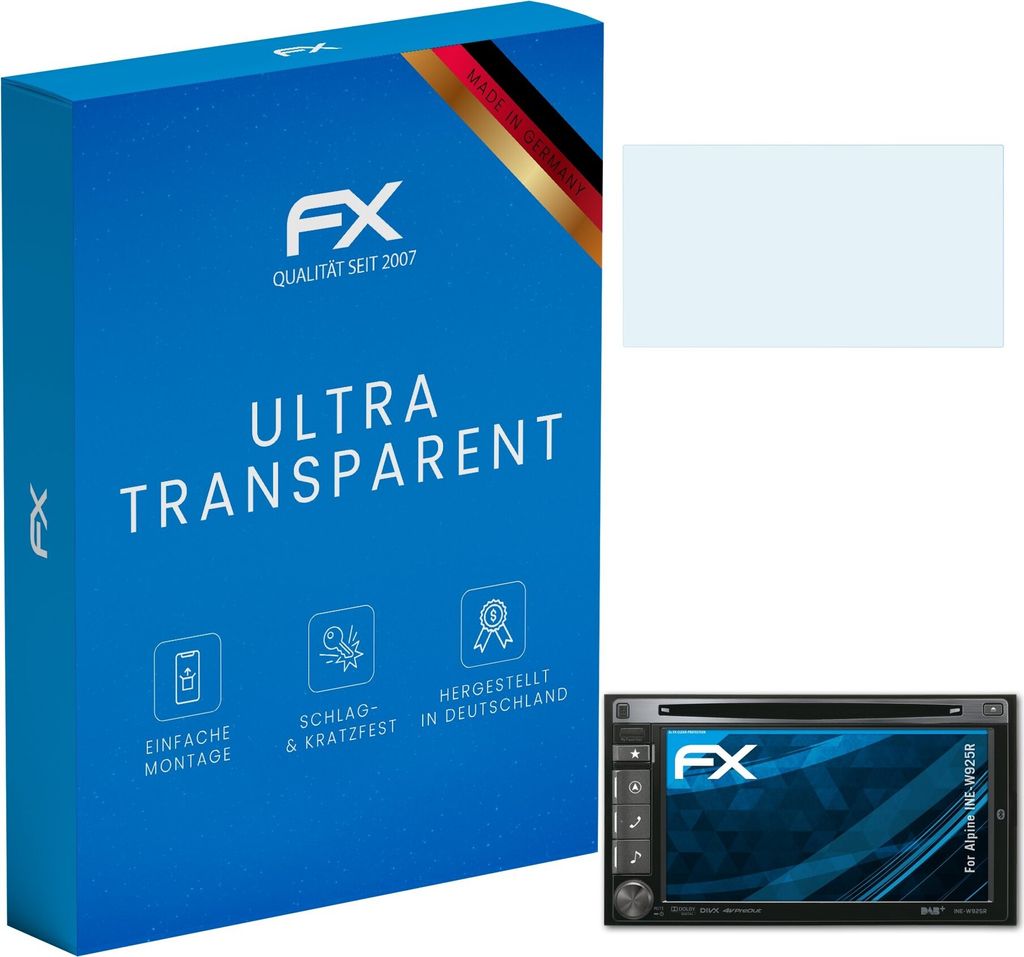 atFoliX FX-Clear 3x Schutzfolie kompatibel mit Alpine INE-W925R Displayschutzfolie
