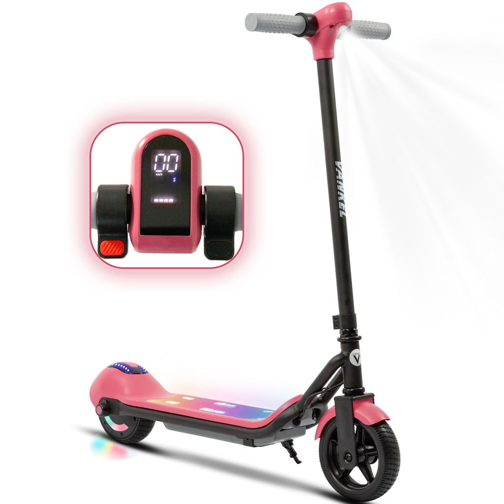 VANKEL Kinder E-Scooter Pink, 110W Motor, LED & Bluetooth, Produktbild 