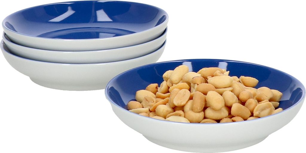 4er Set Doppio Schalen flach Ø 13 cm Indigo-Blau Snack-Schüssel Bowl Ritzenhoff