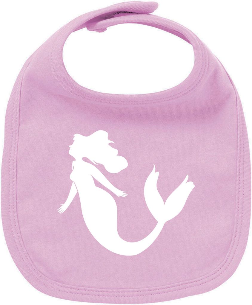 Huuraa Unisex Babylatz Meerjungfrau Silhouette Geschenk Babypink Baumwolle Meerjungfrau Mitbringsel