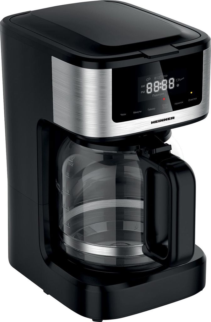Heinner HCM-DD900BKSS, Filterkaffeemaschine, 1,8 l, Gemahlener Kaffee, 900 W, Schwarz, Edelstahl