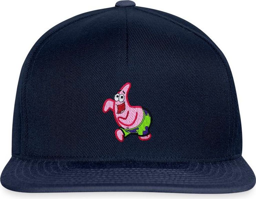 Spreadshirt SpongeBob Schwammkopf Patrick Star Stick-Motiv Snapback Cap, One size, Navy/Navy