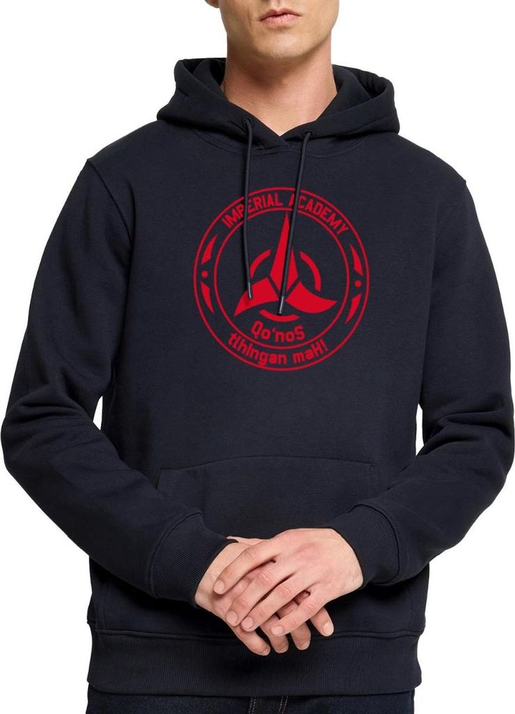 Spreadshirt Star Trek Discovery Klingone Qo'noS Academy Herren Premium Hoodie, XL, Navy