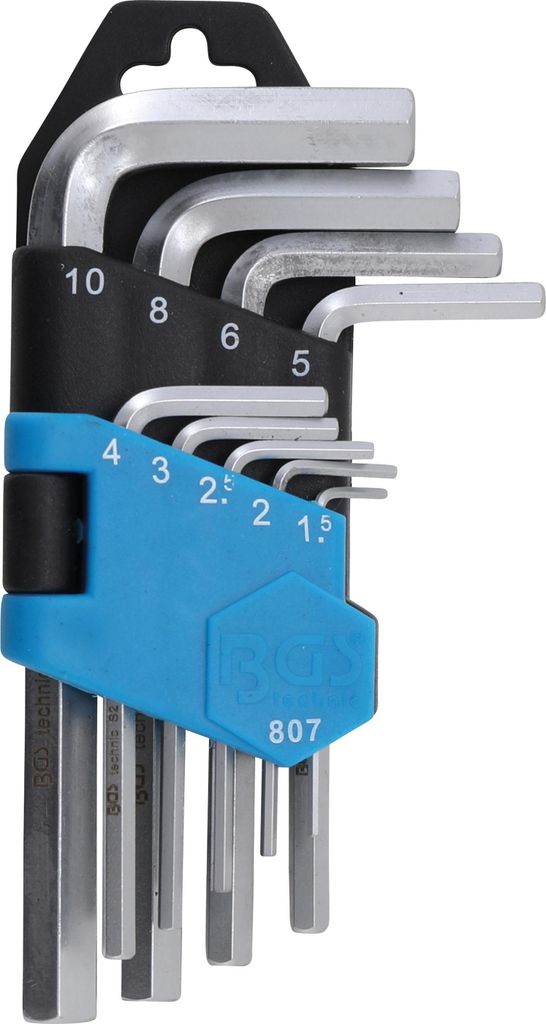 BGS 807 Innen-6-kant-Winkelschlüssel-Set, 1.5-10 mm, 9-tlg.